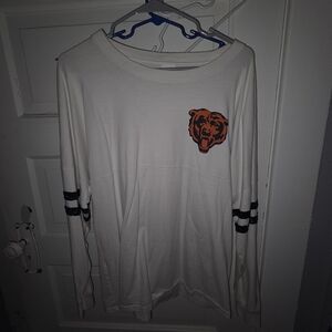 Victoria's Secret White Long Sleeve Tee with Orange and Black Accents